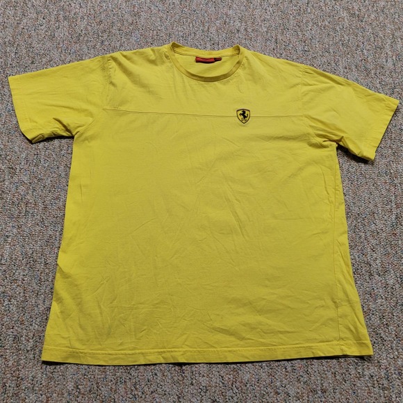 Ferrari Other - Ferrari Mens Yellow Short Sleeve Scuderia‎ Shield Logo Racing T-Shirt XXL